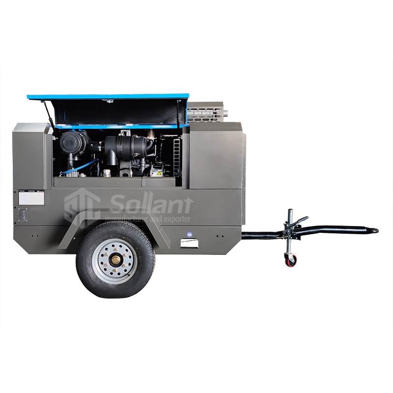 Mobile diesel air compressor