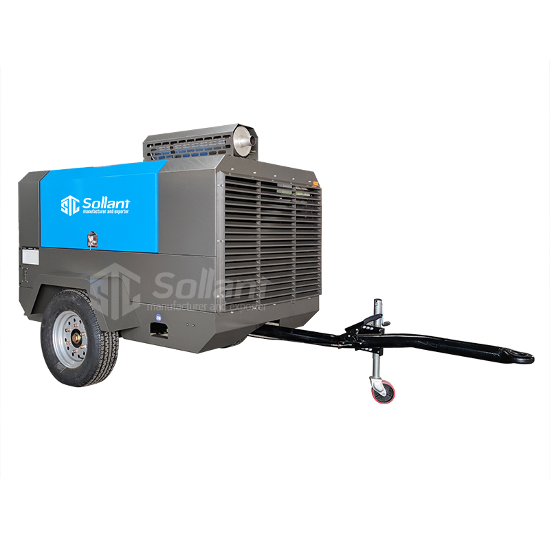 Mobile diesel air compressor